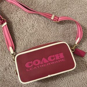 Coach Red and Cream Leatherware Crossbody Bag